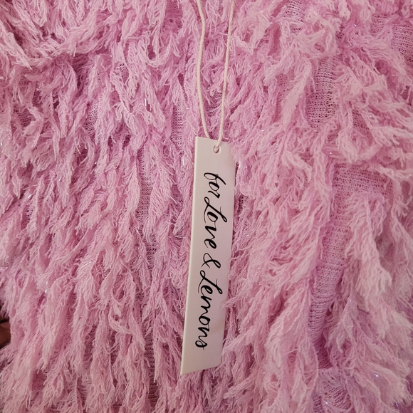 For Love & Lemons Kamara Pink Fuzzy Dress - Picture 12 of 14